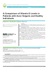 Научная статья на тему 'A Comparison of vitamin d levels in patients with acne vulgaris and healthy individuals'