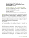 Научная статья на тему 'A Method for the Production of Recombinant VSVs with Confirmation of Biological Activity'