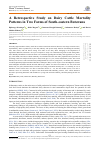 Научная статья на тему 'A Retrospective Study on Dairy Cattle Mortality Patterns in Two Farms of South-eastern Botswana'