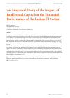 Научная статья на тему 'An Empirical Study of the Impact of Intellectual Capital on the Financial Performance of the Indian IT Sector'