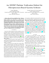 Научная статья на тему 'An SDVRP Platform Verification Method for Microprocessor-Based Systems Software'