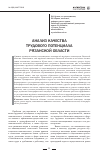 Научная статья на тему 'Анализ качества трудового потенциала Рязанской области'