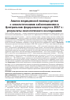 Научная статья на тему 'Анализ медицинской помощи детям с онкологическими заболеваниями в Центральном федеральном округе в 2017 г. : результаты экологического исследования'