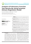 Научная статья на тему 'Analysis of Pulmonary Function Test Results By Using Gaussian Mixture Regression Model'