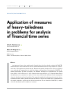 Научная статья на тему 'Application of measures of heavy-tailedness in problems for analysis of financial time series'