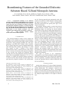 Научная статья на тему 'Beamforming Features of the Grounded Dielectric Substrate Based X-Band Monopole Antenna'