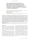 Научная статья на тему 'Cloning and characterization of a new site-specific methyl-directed ElmI endonuclease recognizing and cleaving C5-methylated DNA sequence 5’-g(5mC)^Ng(5mC)-3’'