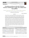 Научная статья на тему 'Clostridium perfringens in Broiler Chickens: Isolation, Identification, Typing, and Antimicrobial Susceptibility'