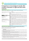 Научная статья на тему 'Comparison of oncological results after curative resection in right and left colon cancers'