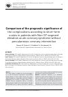 Научная статья на тему 'Comparison of the prognostic significance of the complications according to short-term scales in patients with Non-ST-segment elevation acute coronary syndrome without percutaneous coronary intervention'