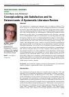 Научная статья на тему 'CONCEPTUALIZING JOB SATISFACTION AND ITS DETERMINANTS: A SYSTEMATIC LITERATURE REVIEW'