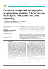 Научная статья на тему 'Coronary computed tomographic angiography studies: A brief review in analysis, interpretation, and reporting'