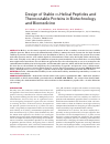 Научная статья на тему 'DESIGN OF STABLE α-HELICAL PEPTIDES AND THERMOSTABLE PROTEINS IN BIOTECHNOLOGY AND BIOMEDICINE'