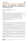 Научная статья на тему 'Detection and Antimicrobial Susceptibility of Salmonella spp. Isolated From Commercial Eggs in Tiaret Province, Algeria'