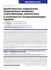 Научная статья на тему 'ДИАБЕТИЧЕСКАЯ НЕФРОПАТИЯ: СОВРЕМЕННЫЕ ПРИНЦИПЫ КЛАССИФИКАЦИИ, ДИАГНОСТИКИ И ОСОБЕННОСТИ САХАРОСНИЖАЮЩЕЙ ТЕРАПИИ'