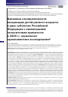 Научная статья на тему 'Динамика своевременности вакцинации детей раннего возраста в двух субъектах Российской Федерации с наименьшими показателями привитости в 2020 г.: сериальное одномоментное исследование
'