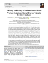 Научная статья на тему 'Efficacy and Safety of an Inactivated Novel Variant Infectious Bursal Disease Virus in Broiler Chickens'