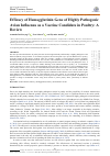 Научная статья на тему 'Efficacy of Hemagglutinin Gene of Highly Pathogenic Avian Influenza as a Vaccine Candidate in Poultry: A Review'