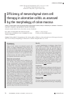 Научная статья на тему 'Efficiency of mesenchymal stem cell therapy in ulcerative colitis as assessed by the morphology of colon mucosa'