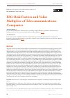 Научная статья на тему 'ESG-RISK FACTORS AND VALUE MULTIPLIER OF TELECOMMUNICATIONS COMPANIES'