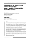 Научная статья на тему 'Estimating the net premium using additional information about a quantile of the cumulative distribution function'