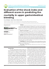 Научная статья на тему 'Evaluation of the shock index and different scores in predicting the mortality in upper gastrointestinal bleeding'