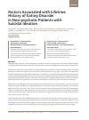 Научная статья на тему 'FACTORS ASSOCIATED WITH LIFETIME HISTORY OF EATING DISORDER IN NON-PSYCHOTIC PATIENTS WITH SUICIDAL IDEATION'