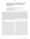 Научная статья на тему 'GENETIC DIVERSITY AND EVOLUTION OF THE BIOLOGICAL FEATURES OF THE PANDEMIC SARS-COV-2'