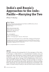 Научная статья на тему 'INDIA'S AND RUSSIA'S APPROACHES TO THE INDO-PACIFIC-MARRYING THE TWO'