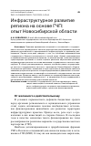 Научная статья на тему 'ИНФРАСТРУКТУРНОЕ РАЗВИТИЕ РЕГИОНА НА ОСНОВЕ ГЧП: ОПЫТ НОВОСИБИРСКОЙ ОБЛАСТИ'