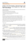 Научная статья на тему 'Isolation and Characterization of Bacterial Species from Respiratory Tracts of Catt le Slaughtered in Addis Ababa City, Central Ethiopia'