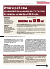 Научная статья на тему 'ИТОГИ РАБОТЫ УГОЛЬНОЙ ПРОМЫШЛЕННОСТИ РОССИИ ЗА ЯНВАРЬ-СЕНТЯБРЬ 2020 ГОДА'