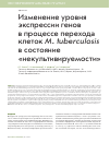 Научная статья на тему 'Изменение уровня экспрессии генов в процессе перехода клеток M. tuberculosis в состояние «Некультивируемости»'