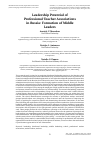 Научная статья на тему 'Leadership potential of professional teacher associations in Russia: formation of middle leaders'