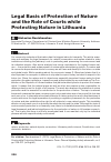 Научная статья на тему 'Legal basis of protection of nature and the role of courts while protecting nature in Lithuania'