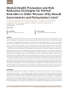 Научная статья на тему 'MENTAL HEALTH PROMOTION AND RISK REDUCTION STRATEGIES FOR MENTAL DISORDERS IN OLDER PERSONS: WHY SHOULD GOVERNMENTS AND POLICYMAKERS CARE?'