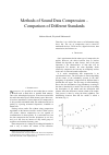 Научная статья на тему 'Methods of Sound Data Compression – Comparison of Different Standards'