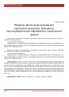 Научная статья на тему 'Модель функционирования технологического процесса послеуборочной обработки семенного зерна'