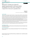 Научная статья на тему 'МОДЕЛЬ МЕЖКУЛЬТУРНОЙ АДАПТАЦИОННОЙ ЭКОСИСТЕМЫ УНИВЕРСИТ КАК ЭЛЕМЕНТ СТРАТЕГИЧЕСКОГО РАЗВИТИЯ'