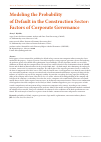 Научная статья на тему 'Modeling the Probability of Default in the Construction Sector: Factors of Corporate Governance'