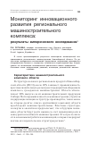 Научная статья на тему 'Мониторинг инновационного развития регионального машиностроительного комплекса: результаты эмпирического исследования'