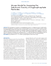 Научная статья на тему 'Mouse model for assessing the subchronic toxicity of organophosphate pesticides'