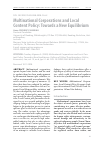 Научная статья на тему 'MULTINATIONAL CORPORATIONS AND LOCAL CONTENT POLICY: TOWARDS A NEW EQUILIBRIUM'