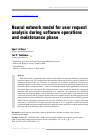 Научная статья на тему 'Neural network model for user request analysis during software operations and maintenance phase'