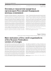 Научная статья на тему 'Основные показатели кредитных организаций российской Федерации: векторы изменений'