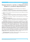 Научная статья на тему 'Продуктивность сортов и гибридов рапса ярового в условиях Верхневолжья'