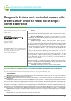 Научная статья на тему 'Prognostic factors and survival of women with breast cancer under 40 years old: A singlecentre experience'