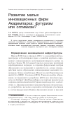 Научная статья на тему 'Развитие малых инновационных фирм Академпарка: футуризм или оптимизм?'