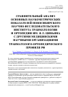 Научная статья на тему 'Сравнительный анализ основных наукометрических показателей Новосибирского научно-исследовательского института травматологии и ортопедии им. Я. Л. Цивьяна с другими медицинскими научными организациями травматолого-ортопедического профиля РФ'