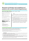 Научная статья на тему 'Структура терапии и приверженность больных с тяжелым течением артериальной гипертензии'